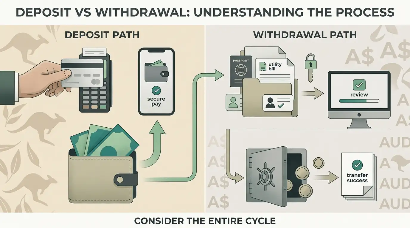 Conceptual illustration of AUD payment and withdrawal checks